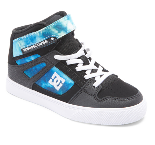 DC Shoes Pure High Elastic Lace High-Top Shoes Black/Blue/Green