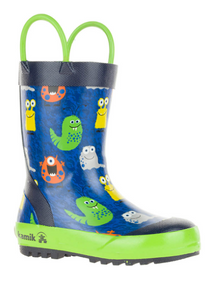 Children's Monster Rain Boots Blue
