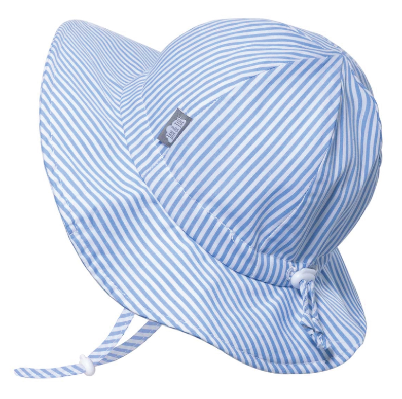 Kids Cotton Floppy Hat-Blue Stripes