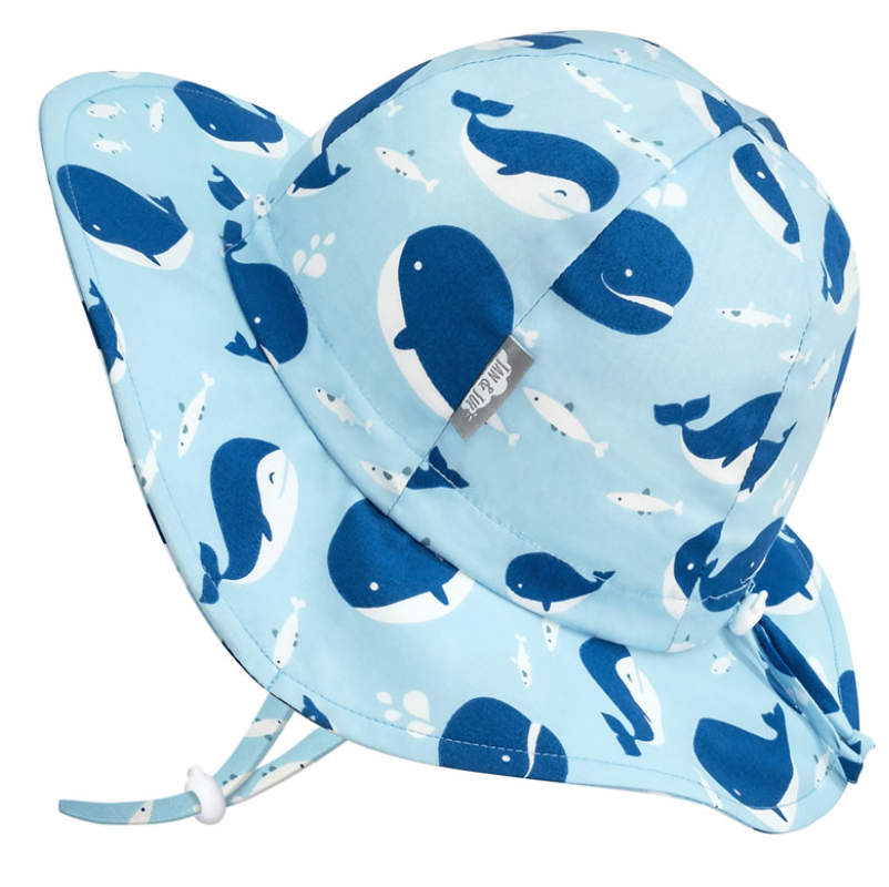 Kids Cotton Floppy Hat-Blue Whale