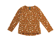 Load image into Gallery viewer, Nano Youth Brown Floral Long Sleeve W/ Back Ruffle
