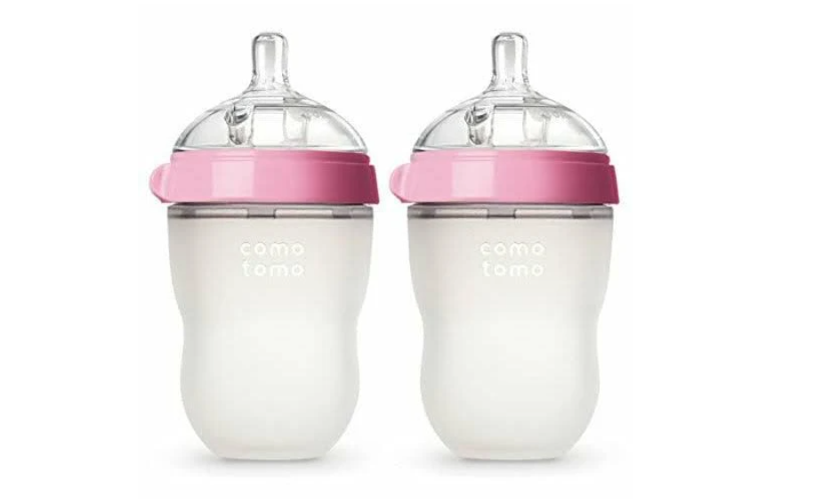 Como Tomo Soft Hygienic Silicone Baby Bottle (Pink)