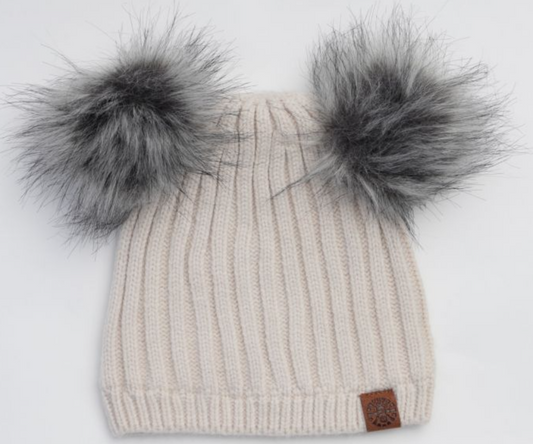 Double Pompom Knit Hat