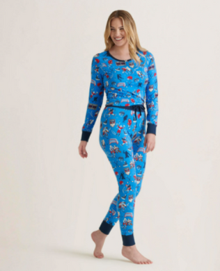 Women's Fair Isle Bear Sleep Leggings - Little Blue House US