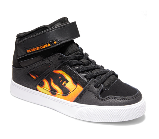 Children's DC Pure High Top -Black/Flames