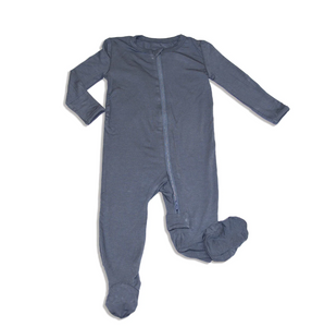Bamboo Zip Up Footie- Flint