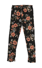 Load image into Gallery viewer, Nano Youth Black &amp; Coral Floral Leggings
