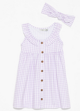Load image into Gallery viewer, M.I.D Infant Plaid Dress W/ Headband
