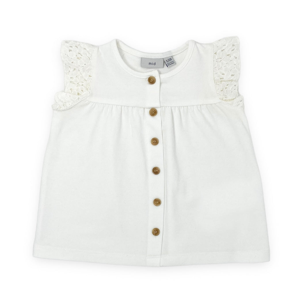 Infant Flutter Sleeve Button Up Tunic Top
