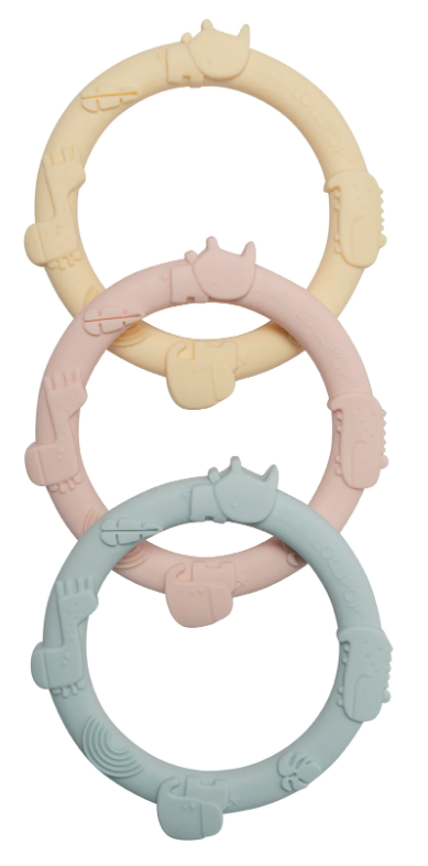 LouLou Lollipop Wild Teething Ring Set- Pastel
