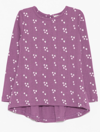 Infant Ribbed Floral Long Sleeve