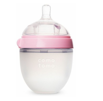 Como Tomo Soft Hygienic Silicone Baby Bottle Pink