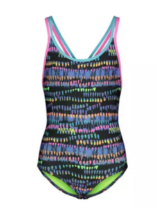 UA Youth Watercolor Drip One Piece Swimsuit