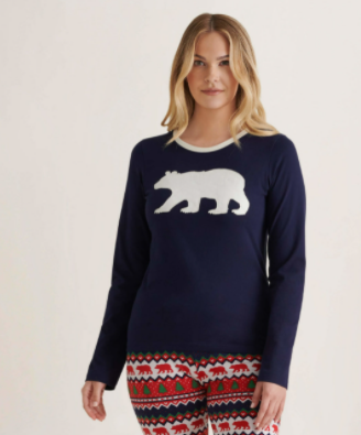 Fair Isle Polar Bear Women's Stretch Pajama Top