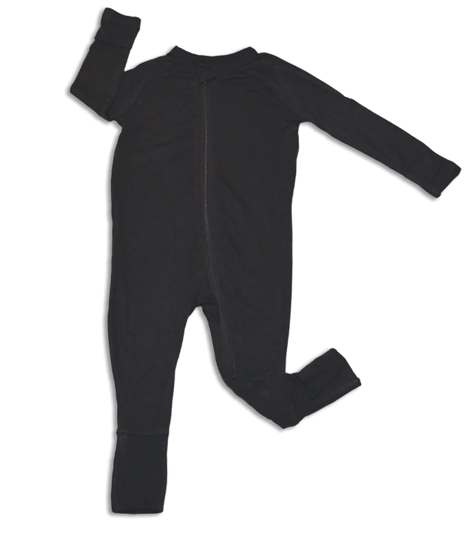 Bamboo Two Way Zipper Romper (Asphalt)